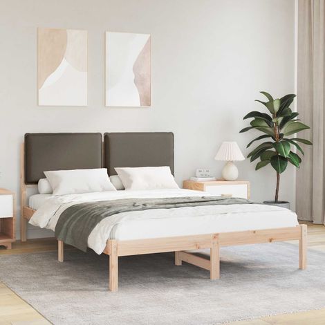 Bettgestell mit gepolstertem Kopfteil Taupe 120 x 200 cm