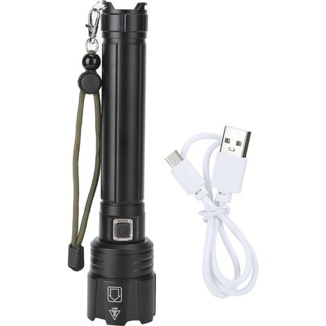 1 Lampe torche dynamo Divers accessoire de portail, rechargeable solaire/manivelle/secouer, LED 3 W, pour randonnée et survie (1/5)