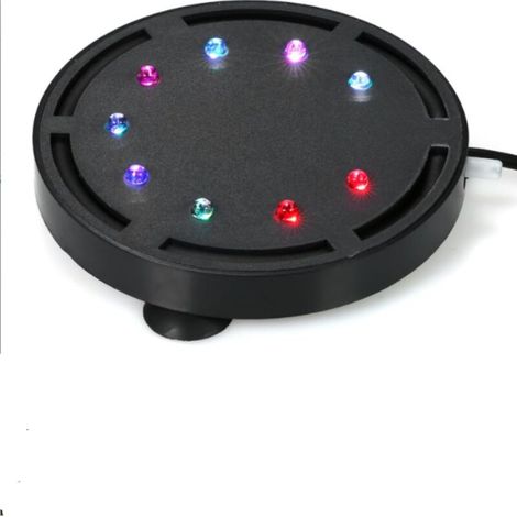 Crrynuo Lampada a bolle LED per acquario – 12,5 x 12,5 x 6 cm, 9 LED, 1 W, 100–240 V, silenziosa con ossigenazione