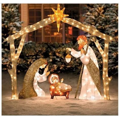 1 Crèche lumineuse,LED blanc froid,décoration étanche,jardin porche intérieur extérieur