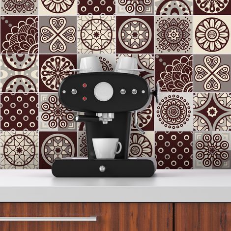 Sticker Mural Carrelage adhésif Cuisine Salle de Bain - 12 STICKERS CARRELAGES AZULEJOS PISCO - 12stickers10x10cm (1/5)