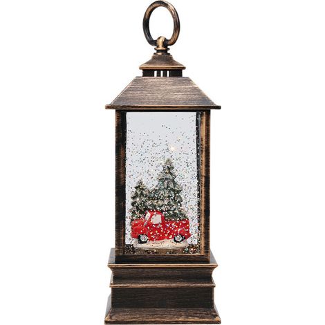 Lantern décorative de Noël LED avec eau et paillettes, 23 cm (1/5)