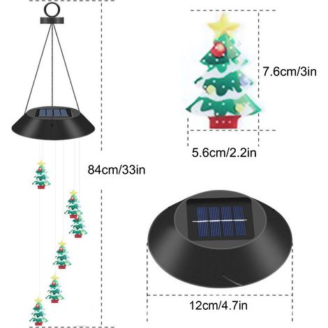 Solarbetriebene LED-Hängelampe, Windspiel für Terrasse und Garten (1/5)