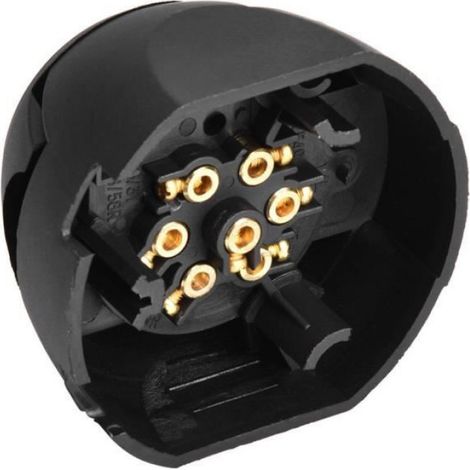 1 Adaptateur De Prise à 7 Broches, Connecteur 12V Rond En Plastique Et Cuivre, Pour Remorque Et Camion (1/4)