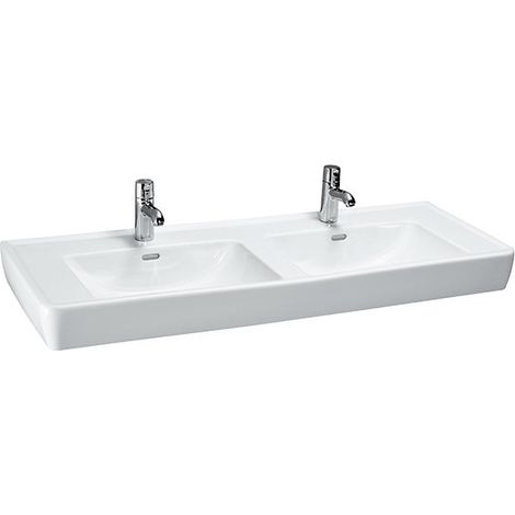Lavabo doble LAUFEN PRO A 1300 x 480 mm con rebosadero, versión 1 grifo manhattan LAUFEN (1/2)