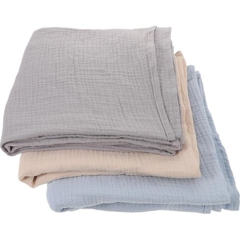 3 Pièces Couvertures D'emmaillotage pour Bébé Ensemble de Lange Unisexe en Maille Douce et Respirante Crèche Moments de Repos (1/5)