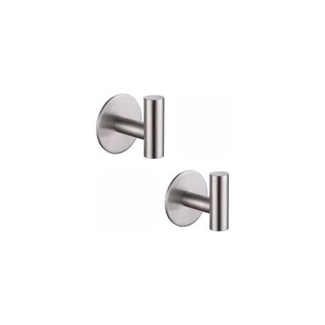 Lot de 2 patères robustes en acier inoxydable, sans clous, pour salle de bain, cuisine, salon, garage, hôtel  crochets de service - Crezuo (1/4)