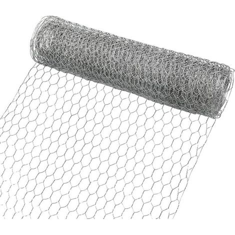 Grillage de poule hexagonal galvanisé, 400 mm x 5 m, pour artisanat, jardinage et décoration d'intérieur (1/5)