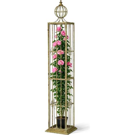 DanDiBo Rosensäule Rosenturm Rankhilfe Metall 230 cm Ranksäule 93970 Rankgitter Rosen Säule Garten (1/5)