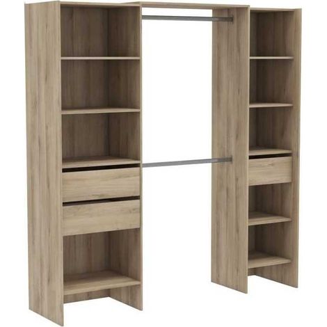 Erweiterbarer Kleiderschrank DEMEYERE MIAMI Nussbaum Kronberg braun 191,8 x 50 x 204,5 cm
