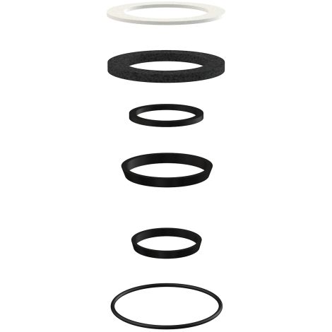 Ensemble de 6 joints en caoutchouc pour siphons d'évier, noirs.