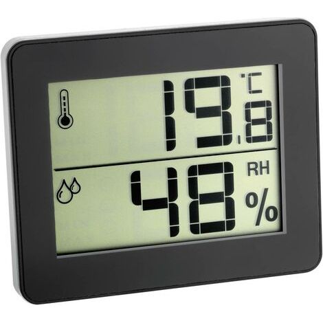 Digitales Thermo-Hygrometer schwarz für ein gesundes Raumklima