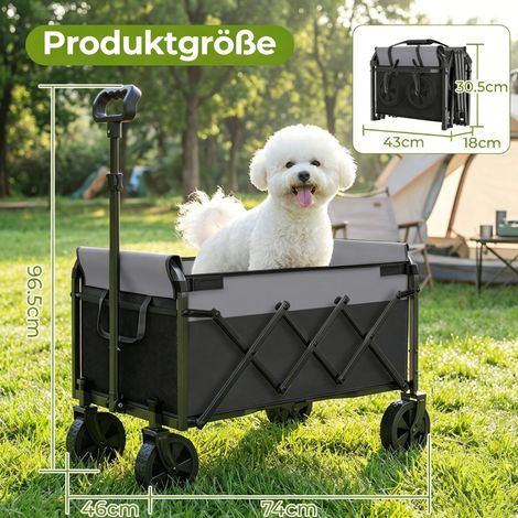 Carrello pieghevole 74x46x96,5 cm in acciaio nero, 100 kg salvaspazio per campeggio – MEUBLIV (1/5)