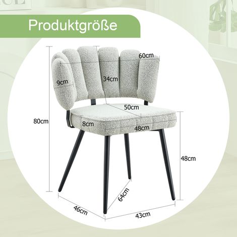 Lot de 2 chaises de salle à manger européennes, dossiers ajourés fleuris, assise en velours côtelé gris clair, piètement métal noir, hauteur 80 cm, idéales pour salon ou cuisine. (1/5)