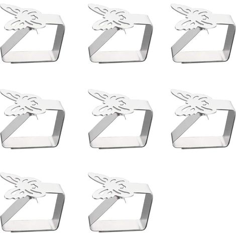 Stainless steel tablecloth hanger with clip clamp holder, butterfly tablecloth clip, tablecloth holder. The thickness of the table does not exceed 3 cm (6.2 x 5 cm). (1/4)