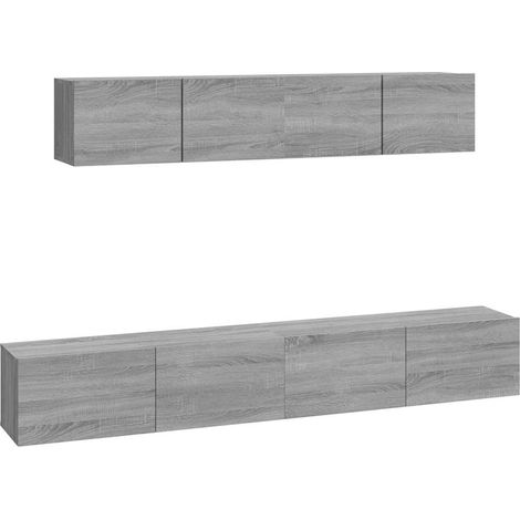 Maison Exclusive - Set di Mobili Porta TV 4 pz Grigio Sonoma in Legno Multistrato (1/5)