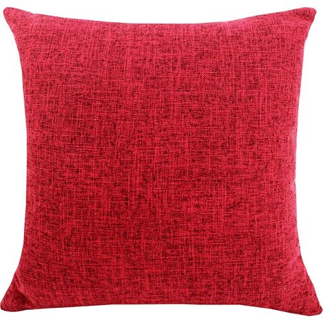 ZOLGINAH Housses de Coussin Coton Lin en Couleur Unie Throw Pillow Case Chambre Salon Sofa Décoration de Maison Carré Taie d'oreiller Invisible Fermeture à glissière Bourgogne 40X60CM (1/5)