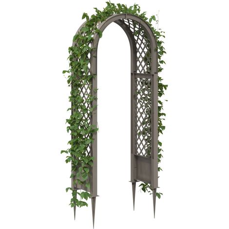 vidaXL Arco de Rosas con Picos PP Gris (1/2)