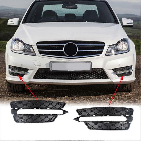 Rejilla del parachoques delantero del coche, cubierta de la luz antiniebla, rejilla para Mercedes-Benz Clase C W204 2012-2014, 2048851353, 2048851453, edición 0617