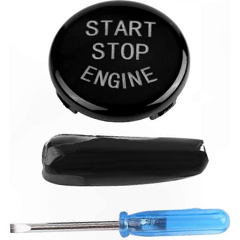 Tapa negra para interruptor de encendido del motor para coche, botón de arranque con una llave, disco E inferior (1/3)