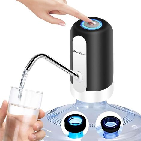 Lot de 2 distributeurs d'eau froide automatiques. pompe à eau électrique USB 1200 mAh. portable. pour bouteilles et carafes de 3. 5. 8. 10. 13. 15 et 18 litres. noir (1/5)