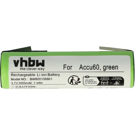 vhbw Batterie compatible avec Gardena 8812, 8829, 8801 outil électrique, aspirateur (2000 mAh, Li-ion, 3,6 V)