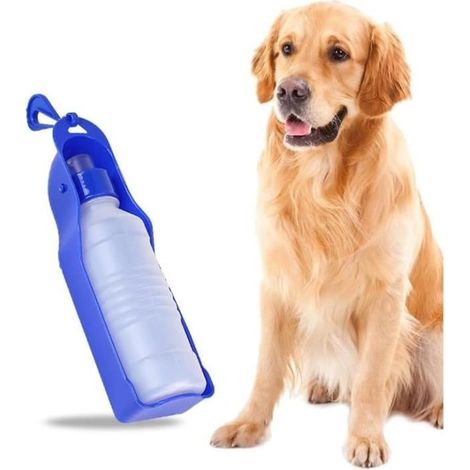 Tragbare Wasserflasche mit Spender für Hunde oder Katzen, 500 ml, faltbare Wasserflasche für Hunde und Katzen, aktiv (1/4)
