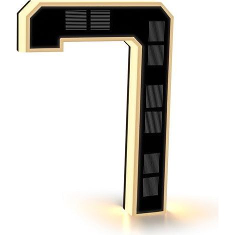 Noir (7 Noir, 23 cm) Numero de Maison Exterieur Solaire Illuminé pour Extérieur étanche, Numero Porte, Plaque de Numéro de Maison Illuminée Solaire, Numéro de Maison Lumineux (1/5)