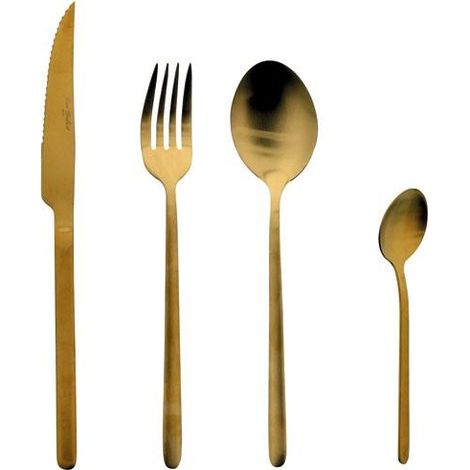 Jean Dubost Elegante Besteckset 16-teilig aus Edelstahl mit goldener Beschichtung