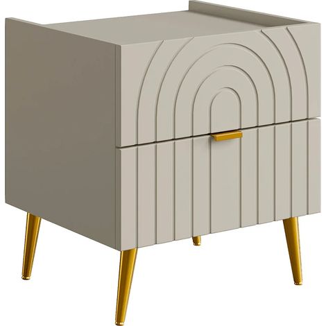 Table de chevet 2 tiroirs - Beige - NORSIM de Pascal Morabito (1/5)