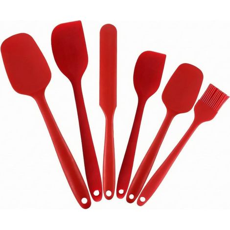 6-Piece Silicone Spatulas, Red (1/5)