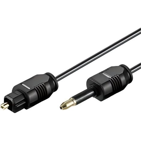 Câble adaptateur audio numérique optique - - Jack 3.5mm vers TosLink - Noir - 1.0m (1/2)