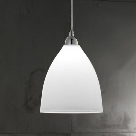 [GEBRAUCHT] B-Ware Fabas Luce Glas-Hängeleuchte Hängeleuchte Lampe Leuchte PROVENZA 27cm weiß 75W E (1/2)