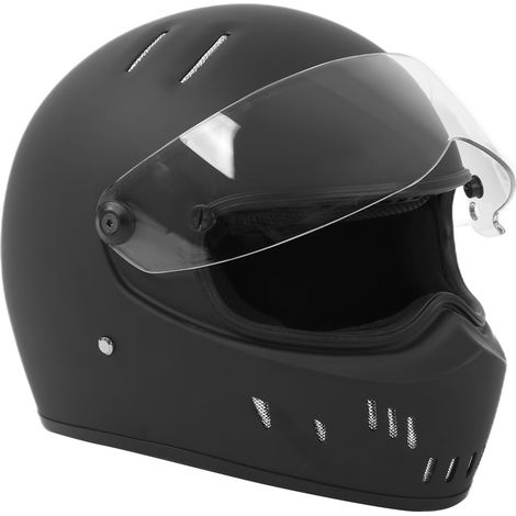 Modularer Integralhelm für Motorräder mit beschlagfreiem Doppelvisier, Kopfschutz für Motorrad und Kart, matt schwarz, Größe M. (1/5)