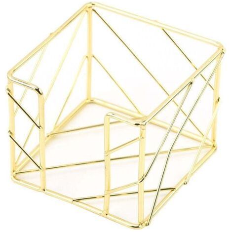 Sticky Note Organizer, Storage Shelf, Metal Storage Shelf, Creative Openwork Note Box, Office Storage Accessories, Post-it Holder, Gold (1/4)