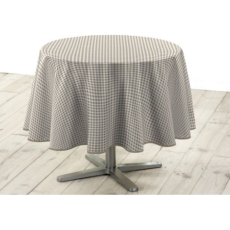 Nappe Ronde "Mini Vichy" 160cm Naturel