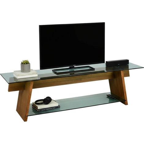 Dmora - Mobile porta TV Zosma, Credenza da soggiorno, Armadio basso per TV, Base parete attrezzata, 158x40h45 cm, Noce e Verde, con imballo rinforzato, con imballo rinforzato