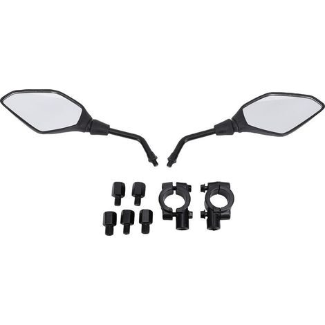 Rétroviseurs universels pour moto avec fixation M8/M10, rotation à 360°, rétroviseur convexe pour guidon, compatible avec motos, scooters, quads, SSV et motos tout-terrain. (1/5)
