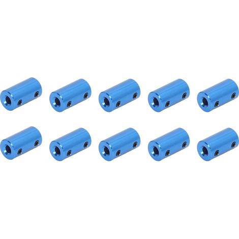 Lot de 10 accouplements d'arbre pour moteurs pas à pas, diamètre 14 mm, longueur 25 mm, connecteur 5 x 5 mm / 0,2 x 0,2 pouce, bleu (1/5)