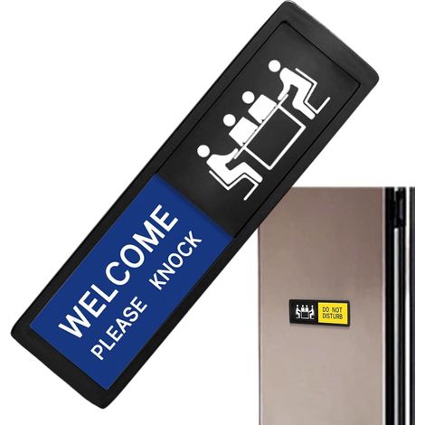 Panneau de porte Panneau statut double face coulissant Bienvenue à , merci Pour commerce, hôtel, école, maison, salle de bain, dortoir, appartement, bureau, réunion (1/5)