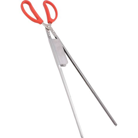 Pince à crabes en acier inoxydable avec poignées en plastique, 51 cm de long, embouts fendus, ciseaux de pêche plus épais et résistants à la chaleur, à bouche droite (1/5)