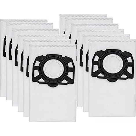 12 sacs d'aspirateur KFI 357 pour Kärcher KWD1, KWD2, KWD3,WD2 Plus, WD3,SE 4001, SE 4002, 2.863-006.0 (1/4)