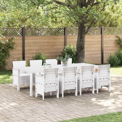 vidaXL Garden Dining Set 9 pcs Light Grey Polypropylene (1/5)