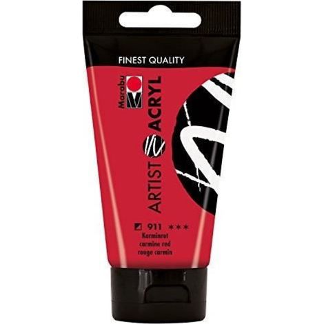 MARABU 122002911A -A ARTIST ACRYLIQUE, 75A ML, ROUGE CARMIN MARABU KREATI