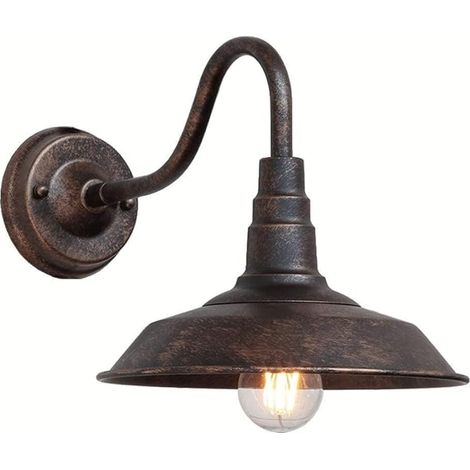 IP54 Lampe de mur extérieur Rétro étanche en Bronze Antique Rural Fer Forgé Lanterne murale E27 Vintage Edison Lighting Deocrcommunity Fitting clôture Terrasse Jardin (1/5)