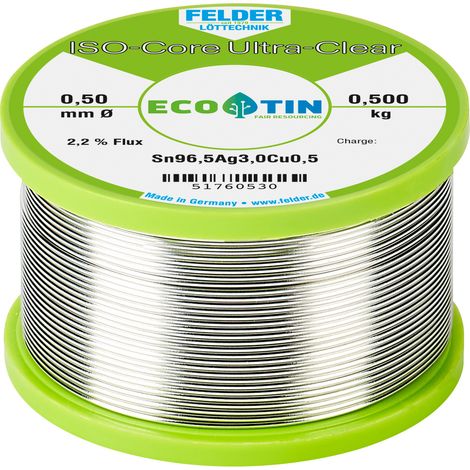 Felder ISO-Core "Ultra Clear" SAC305 Lötzinn Spule Sn96,5Ag3Cu0,5  0.500 kg 0.5 mm