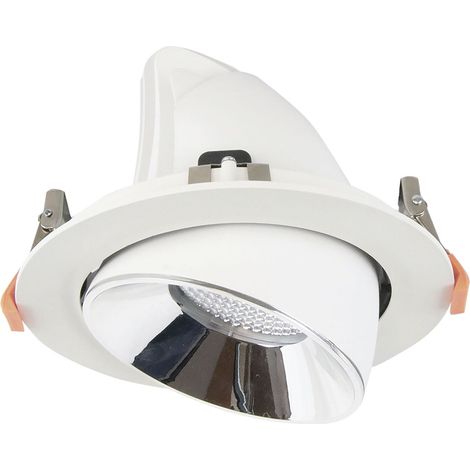 Empotrable techo tilt SCOP Large LED COB 29.70W 3446lm(2583lm) CRI90 3000K 55º Blanco Cromo