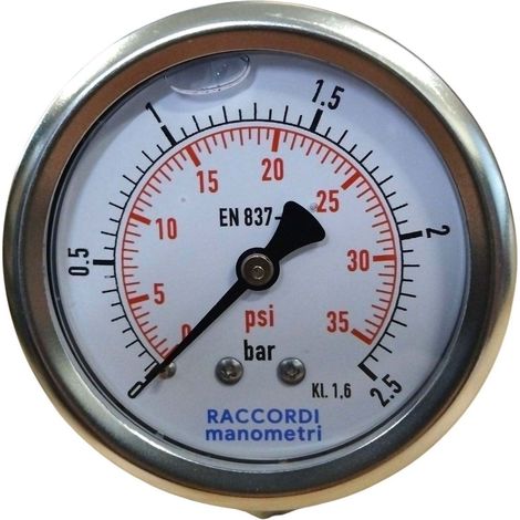 Manometro posteriore da 2,5 bar, filettatura MG3-63 da 1/4". (1/5)