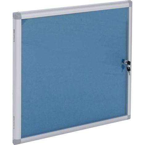 Schaukasten HHG-952, Memoboard Pinnwand mit Filzoberfläche, Aluminium abschließbar inkl. Zubehör 65x68x7cm blau (1/5)
