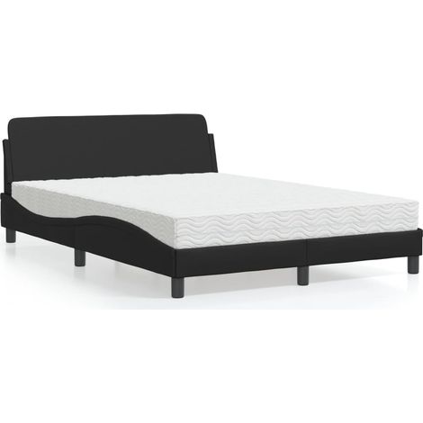 Bett mit Matratze "Dover" Schwarz 120x200 cm Kunstleder